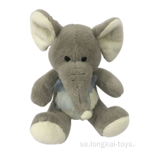 Plush Sitting Elephant Grey Toy
